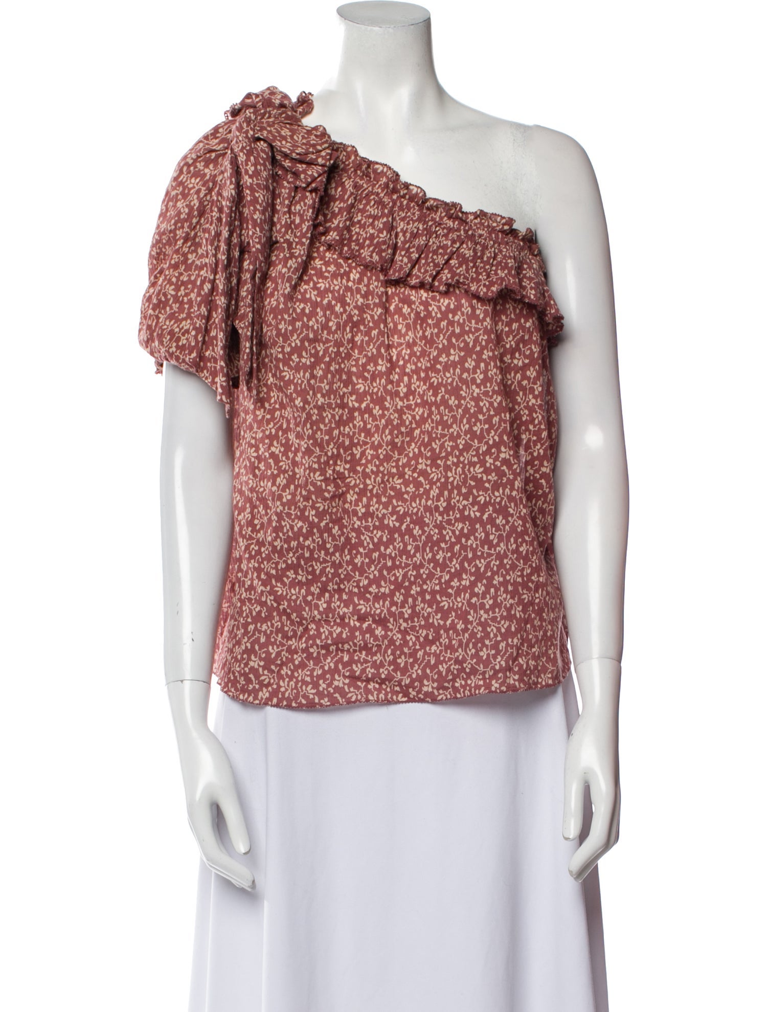 Ulla Johnson Floral Print One-Shoulder Top