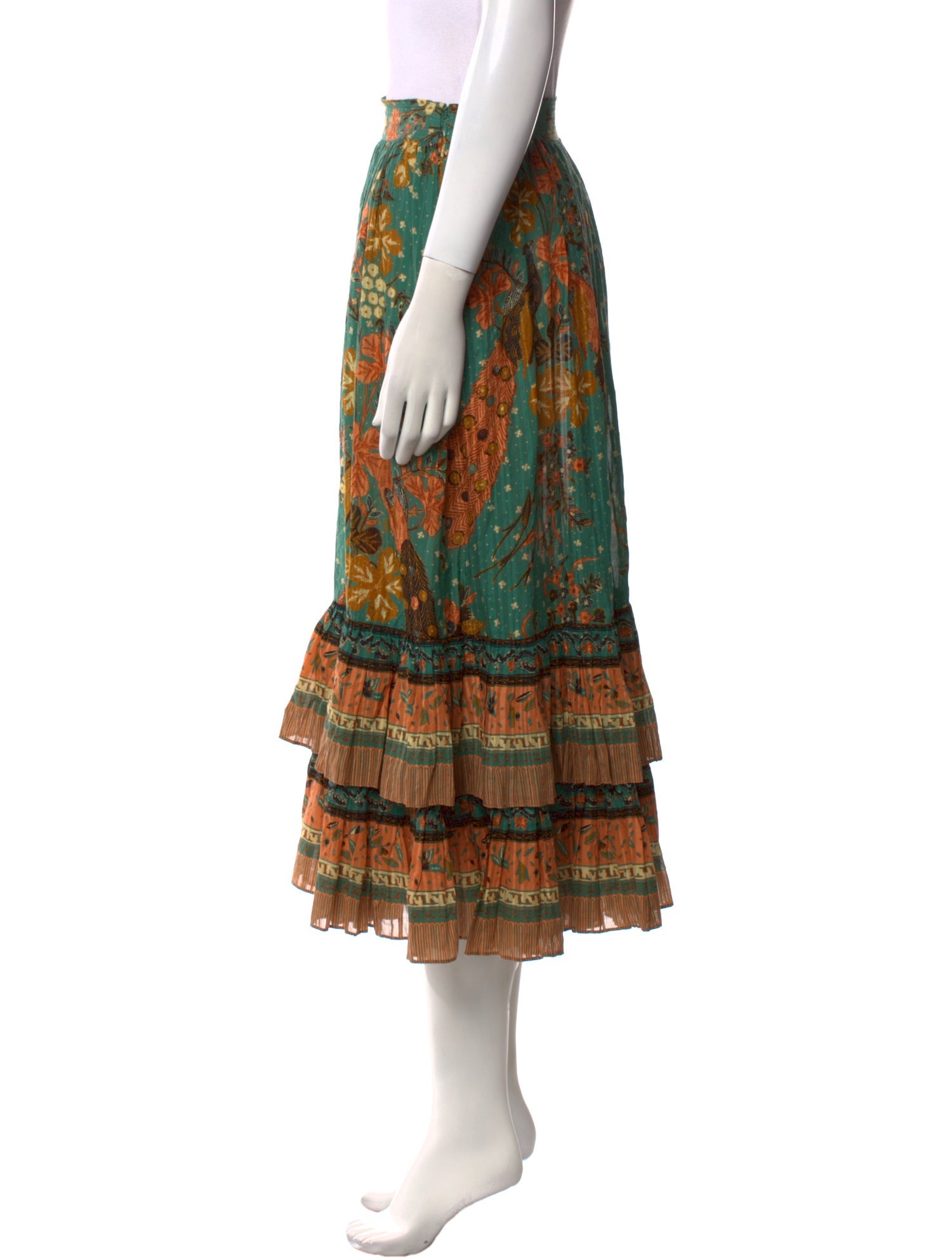 Ulla Johnson Floral Print Midi Length Skirt