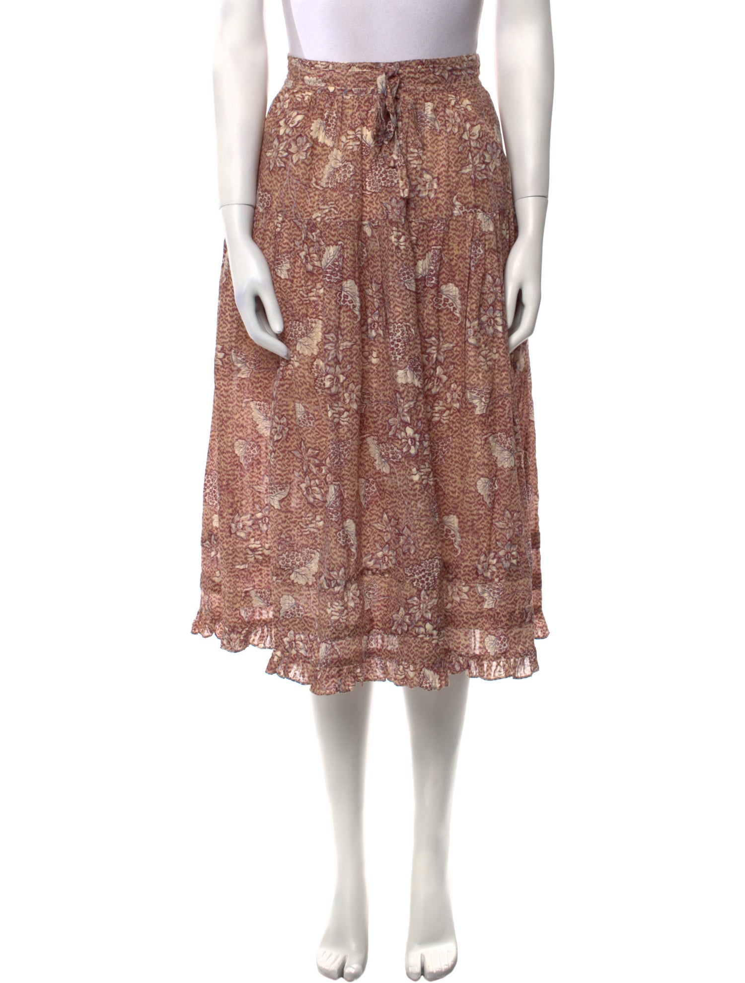 Ulla Johnson Floral Print Midi Length Skirt