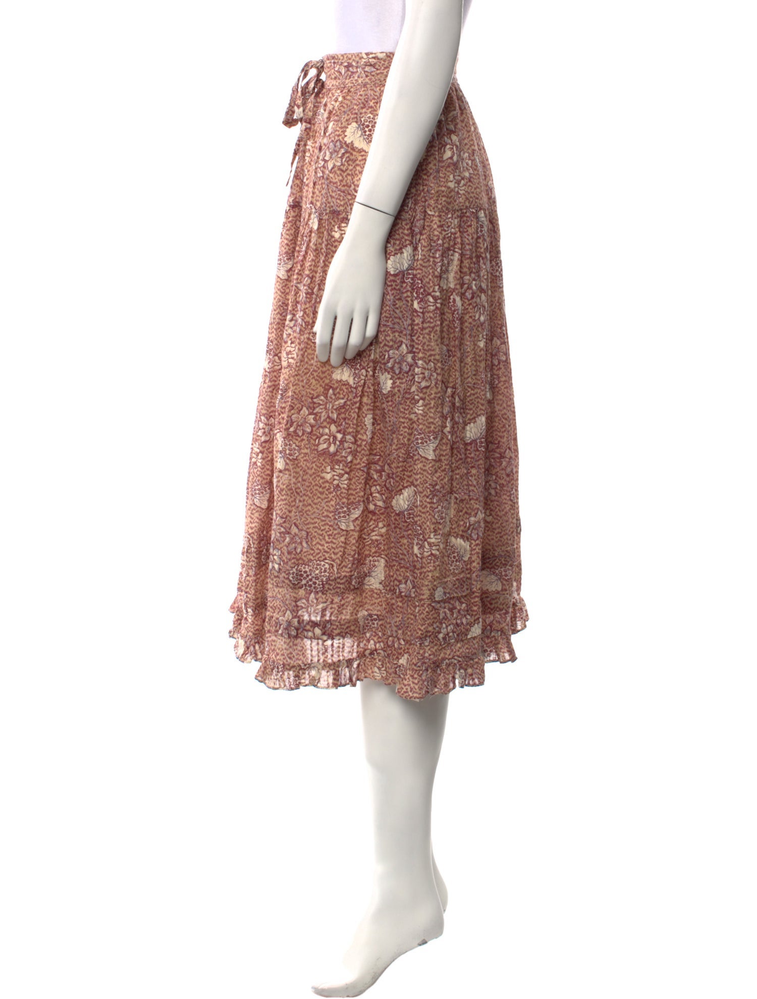 Ulla Johnson Floral Print Midi Length Skirt