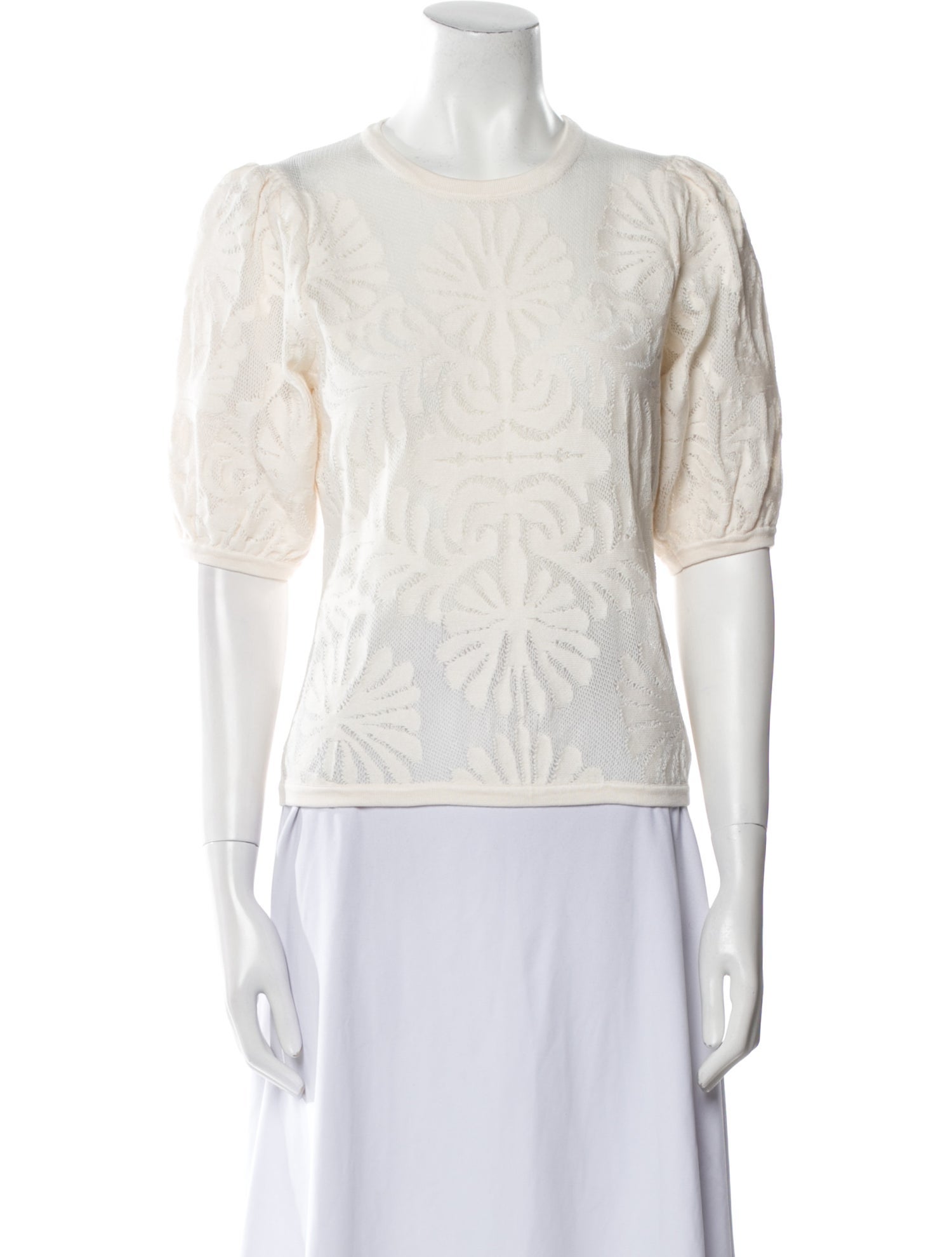 Ulla Johnson Lace Pattern Crew Neck Top
