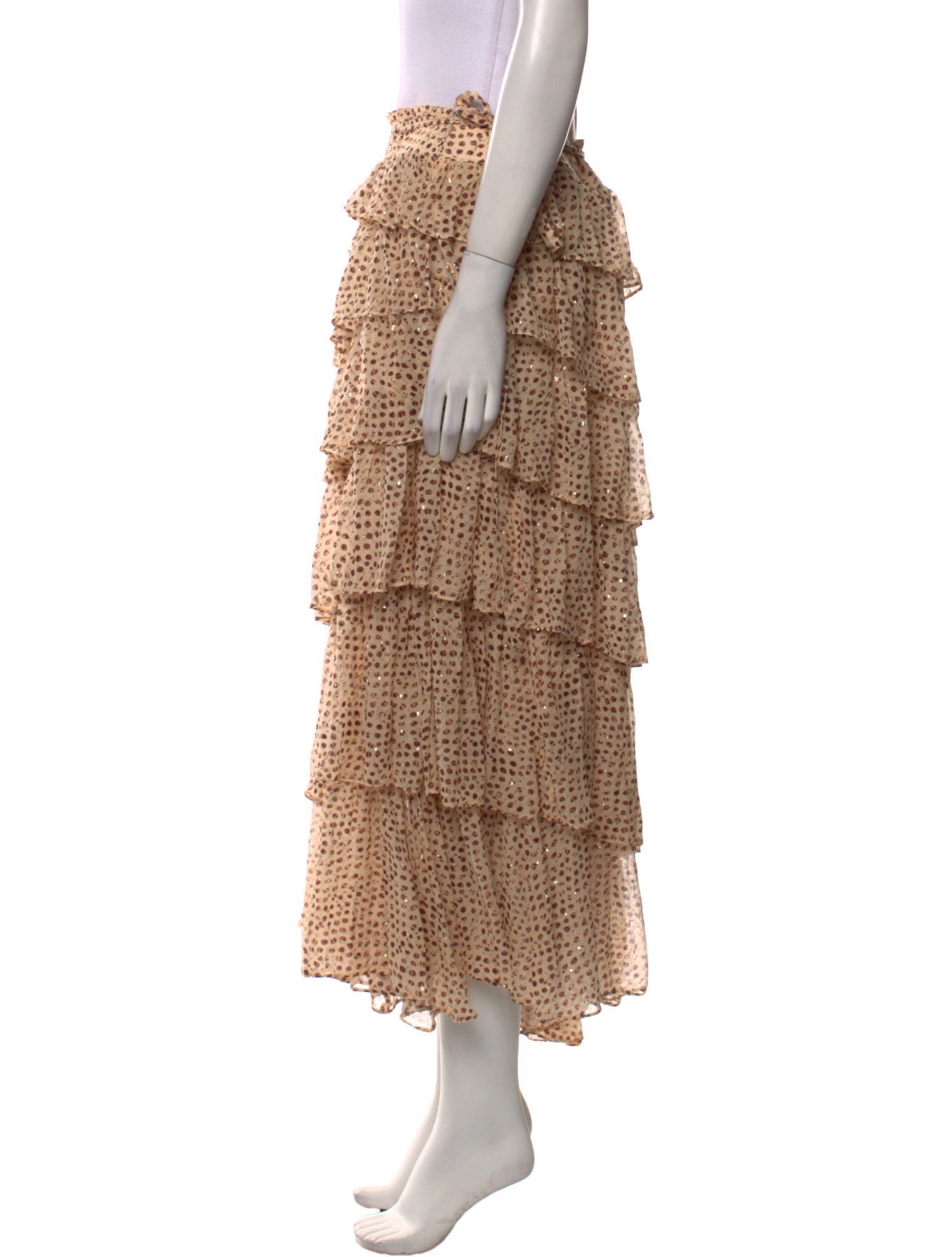 Ulla Johnson Polka Dot Print Midi Length Skirt