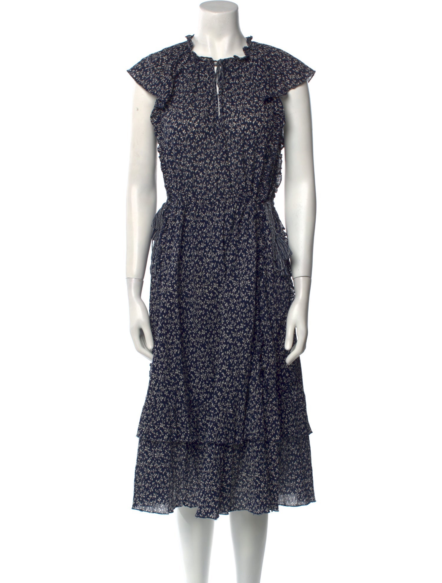 Ulla Johnson Floral Print Midi Length Dress