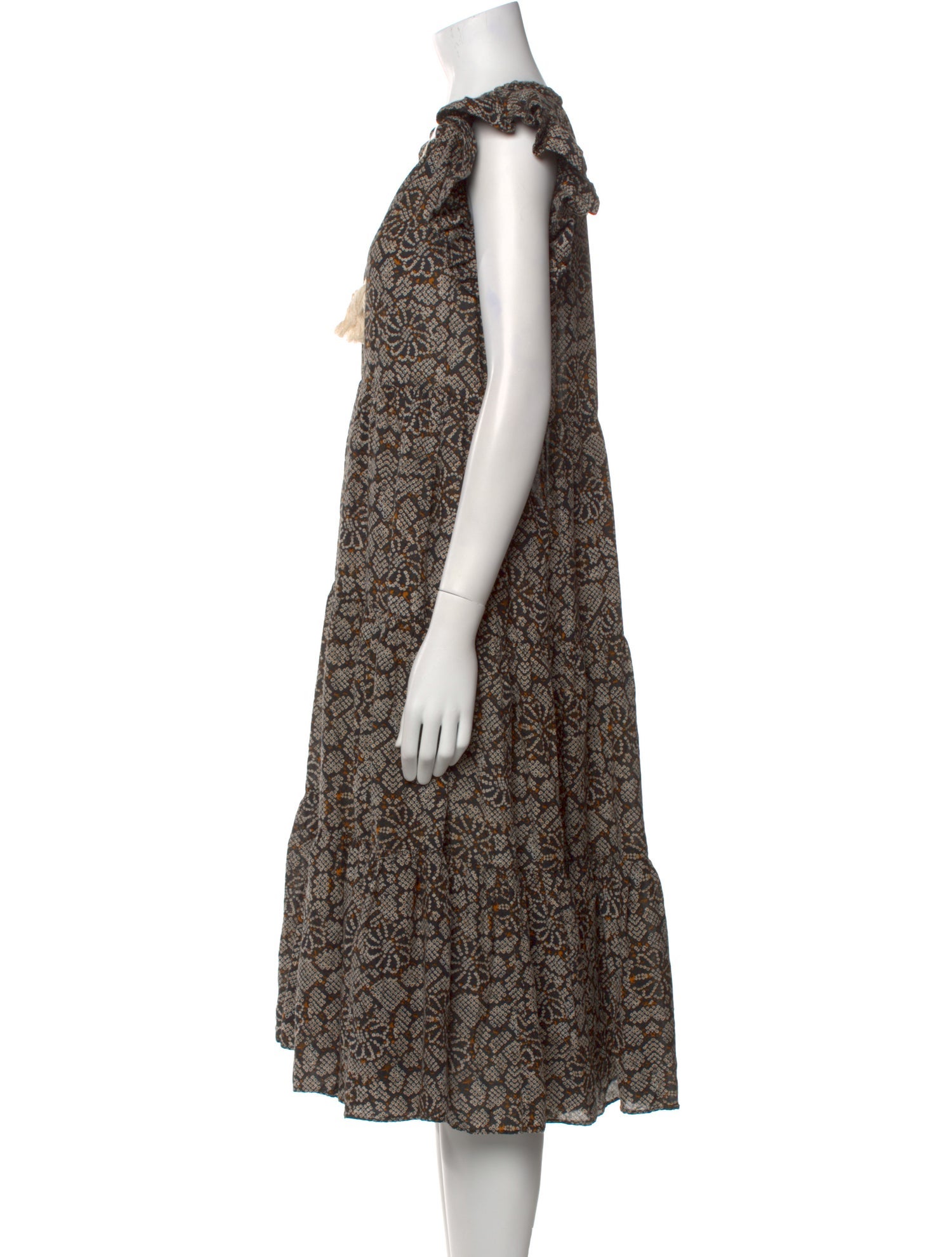 Ulla Johnson Floral Print Midi Length Dress