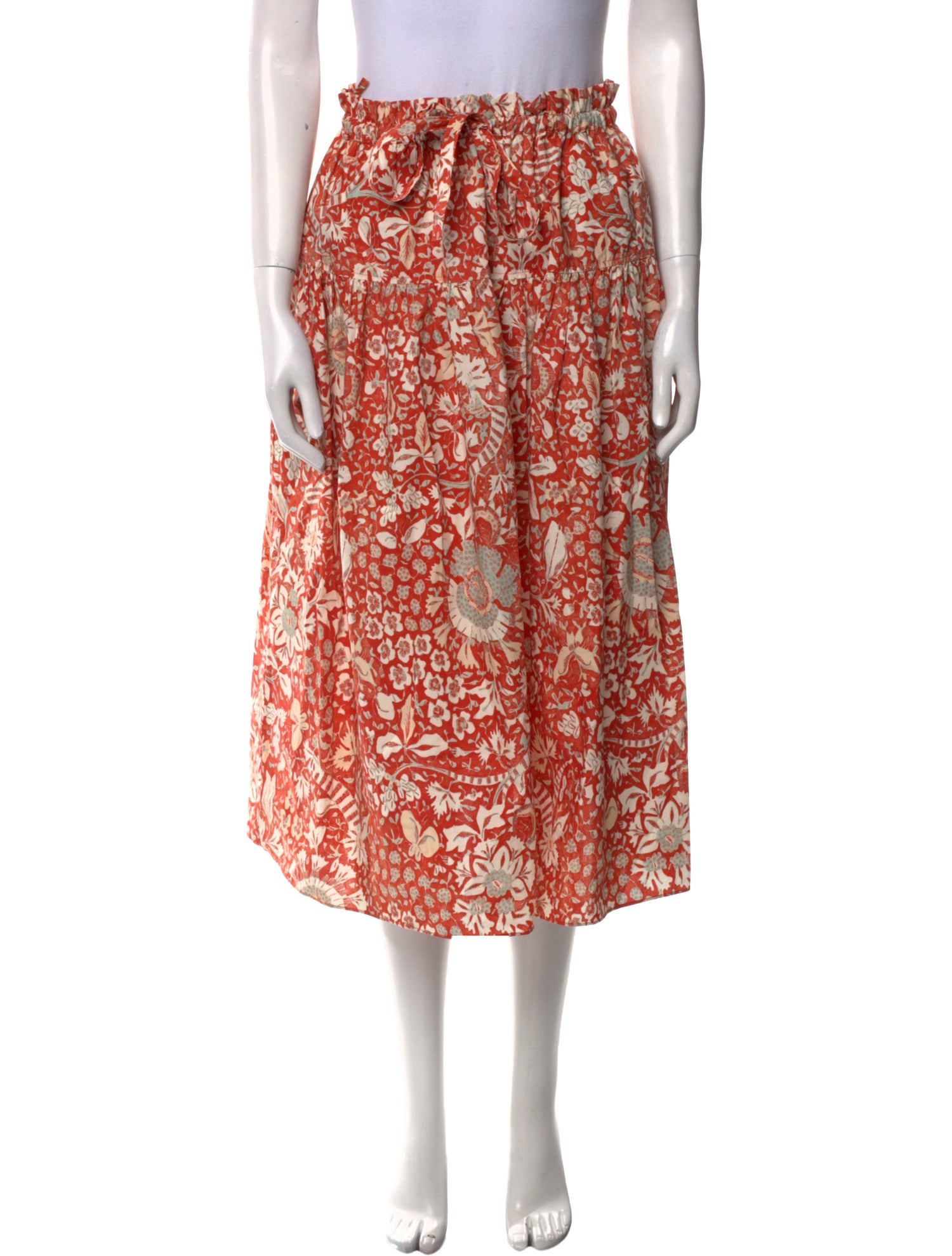 Ulla Johnson Floral Print Midi Length Skirt