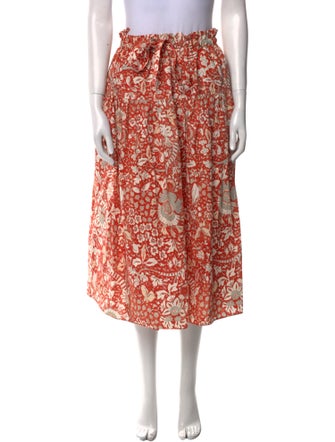 Ulla Johnson Floral Print Midi Length Skirt
