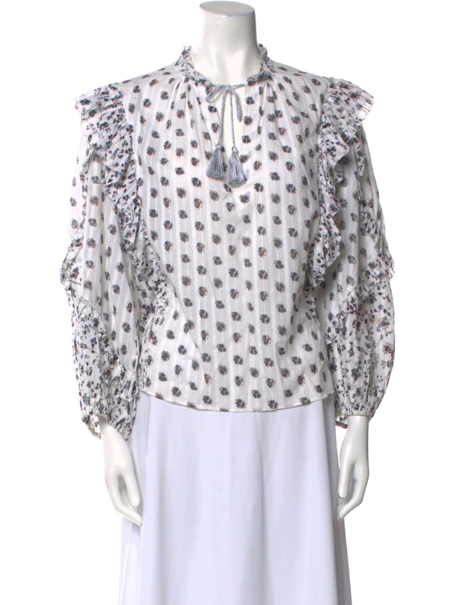 Ulla Johnson Printed Tie Neck Blouse