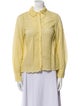 Ulla Johnson Mock Neck Long Sleeve Button-Up Top