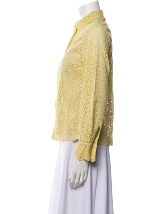 Ulla Johnson Mock Neck Long Sleeve Button-Up Top