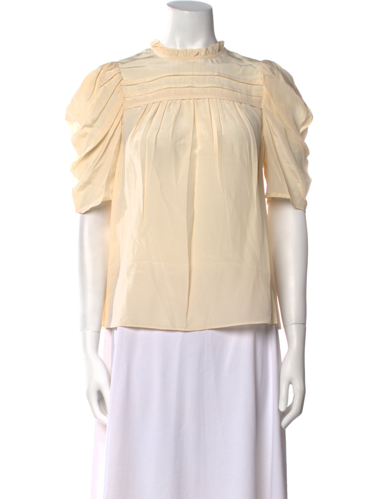 Ulla Johnson Silk Mock Neck Blouse