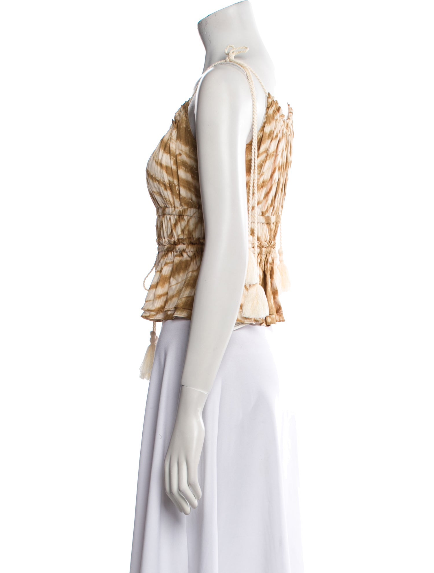 Ulla Johnson Tie-Dye Print Square Neckline Crop Top