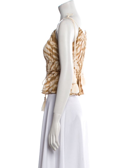 Ulla Johnson Tie-Dye Print Square Neckline Crop Top