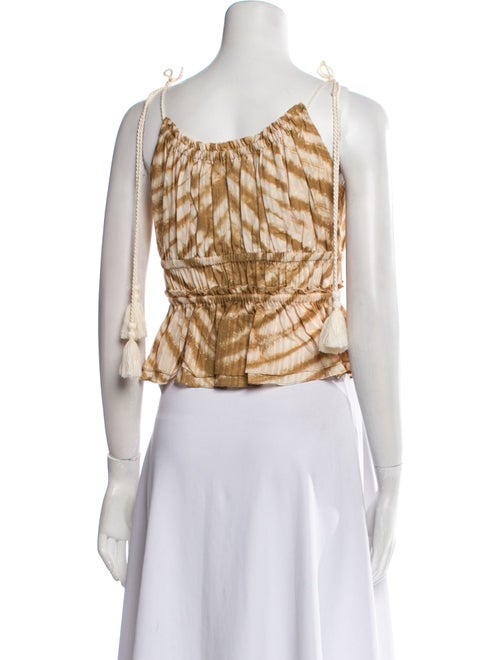 Ulla Johnson Tie-Dye Print Square Neckline Crop Top