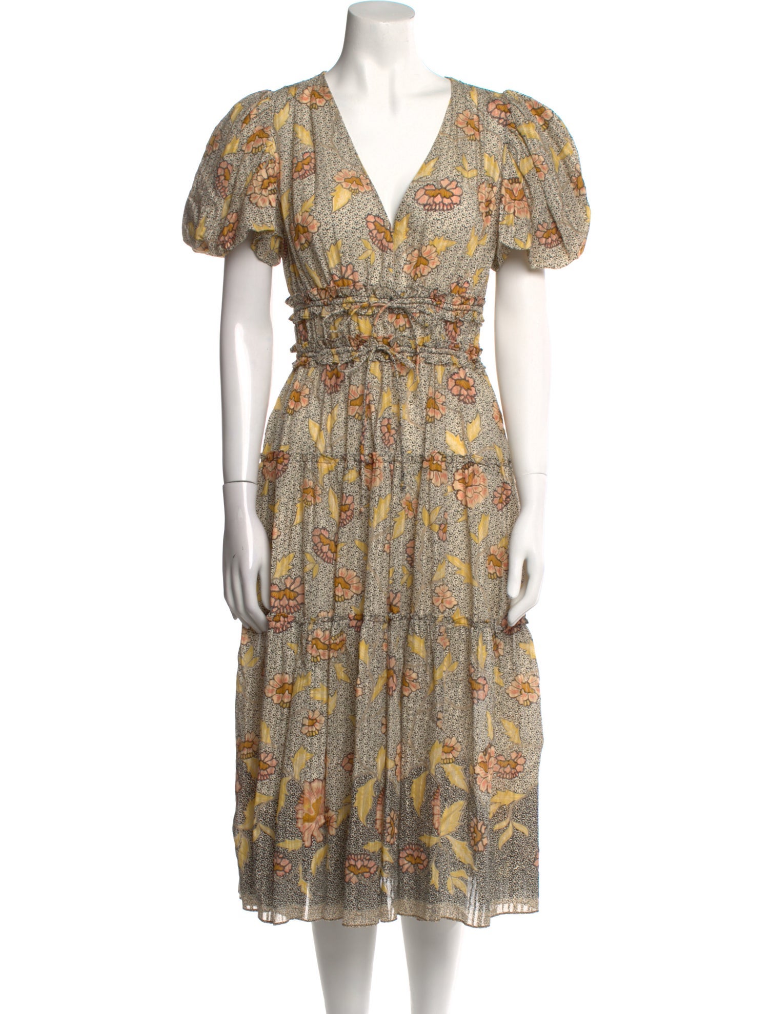 Ulla Johnson Floral Print Midi Length Dress