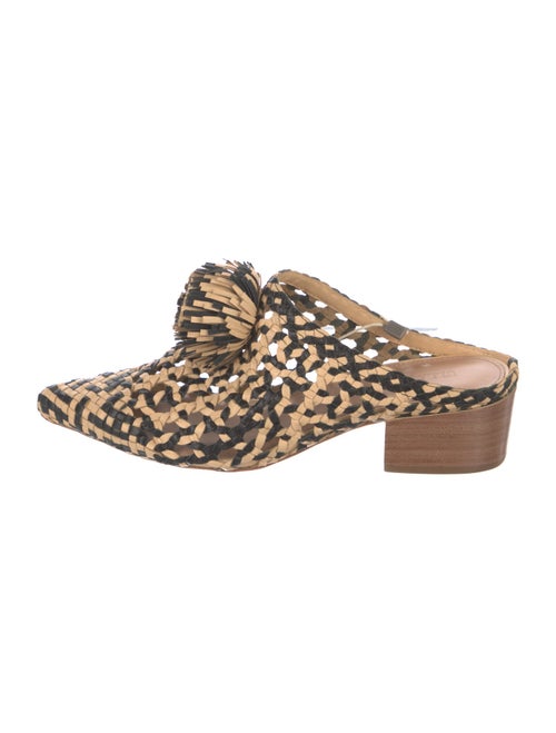 Ulla Johnson Straw Animal Print Mules