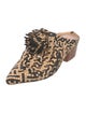 Ulla Johnson Straw Animal Print Mules