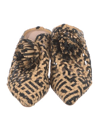 Ulla Johnson Straw Animal Print Mules
