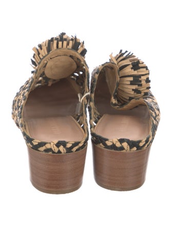 Ulla Johnson Straw Animal Print Mules
