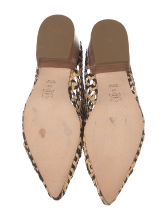 Ulla Johnson Straw Animal Print Mules