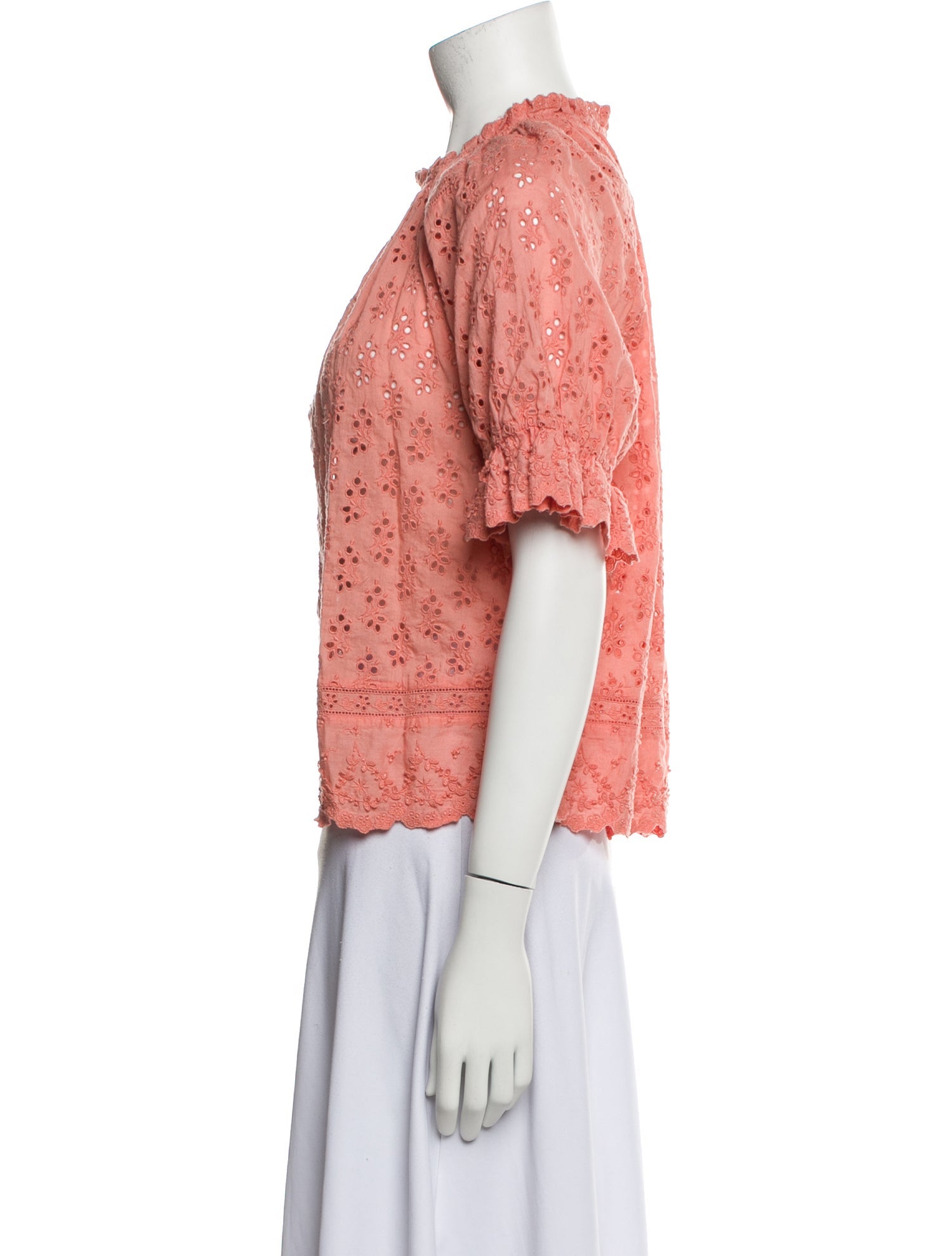 Ulla Johnson Lace Pattern Crew Neck Top