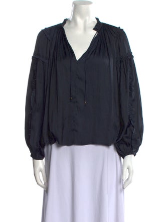 Ulla Johnson V-Neck Long Sleeve Blouse