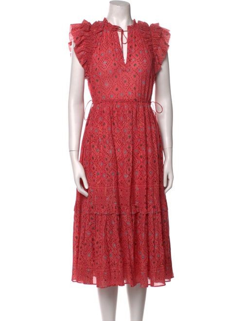 Ulla Johnson Floral Print Midi Length Dress