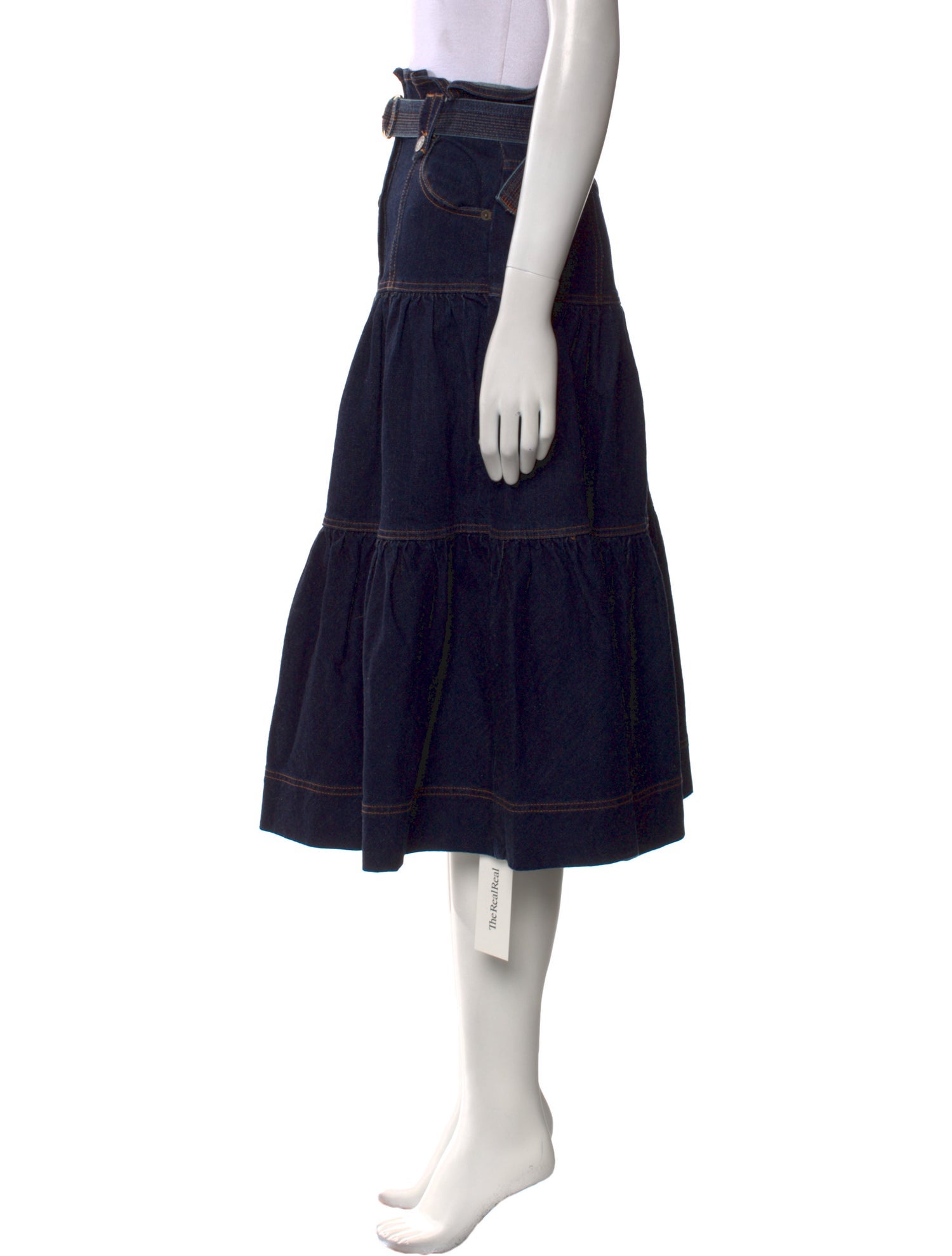 Ulla Johnson Pleated Accents Midi Length Skirt