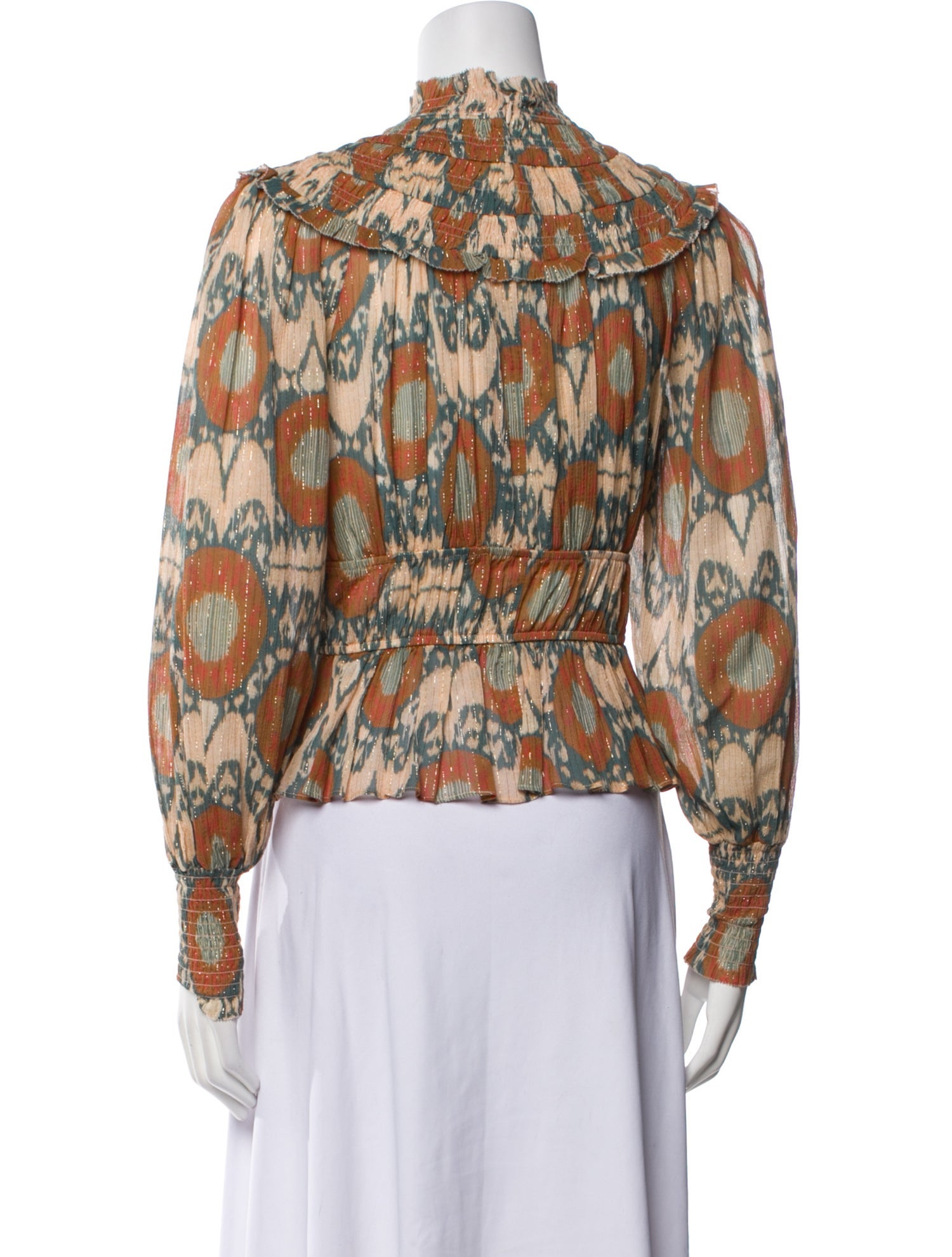Ulla Johnson Printed Mock Neck Blouse