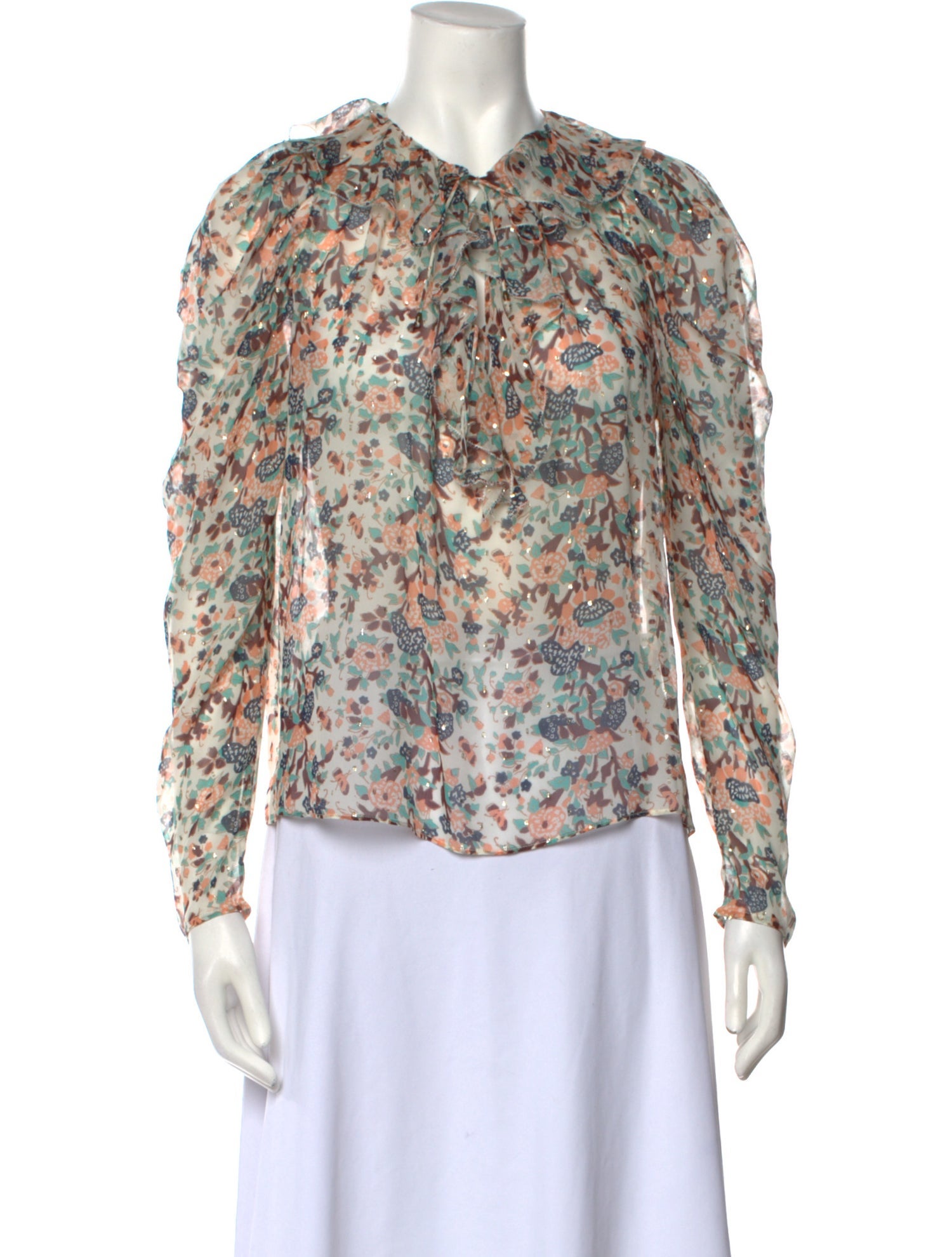 Ulla Johnson Silk Floral Print Blouse