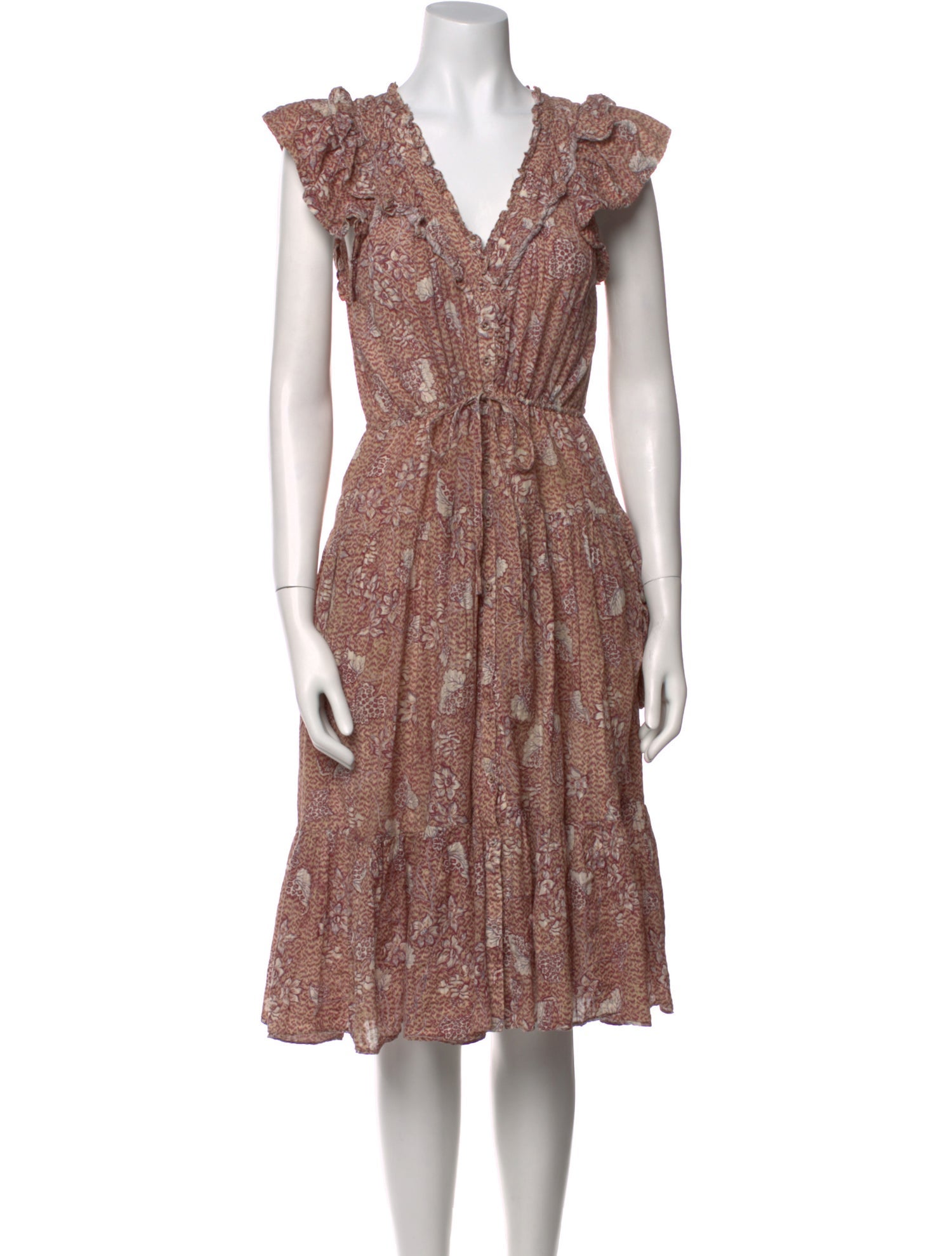 Ulla Johnson Floral Print Midi Length Dress