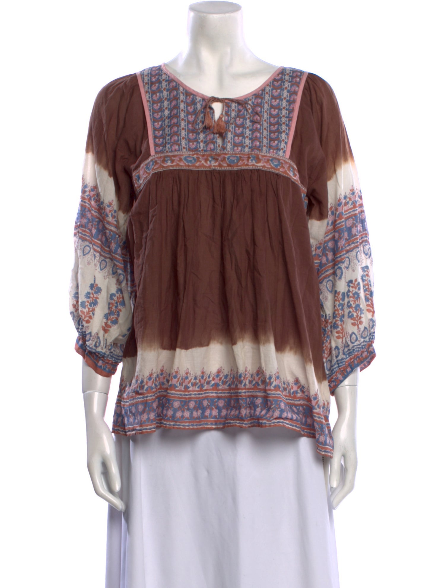 Ulla Johnson Printed Tie Neck Blouse