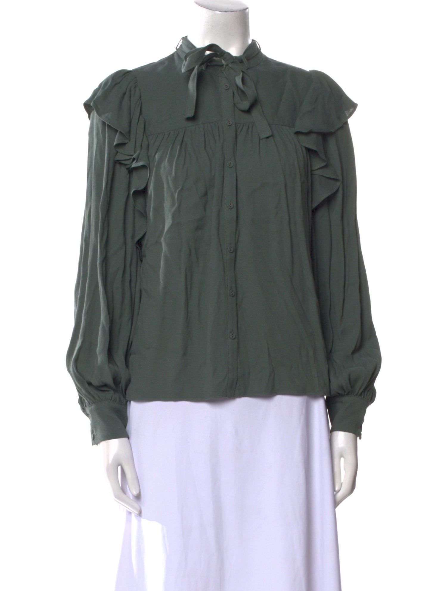 Ulla Johnson Tie Neck Long Sleeve Blouse