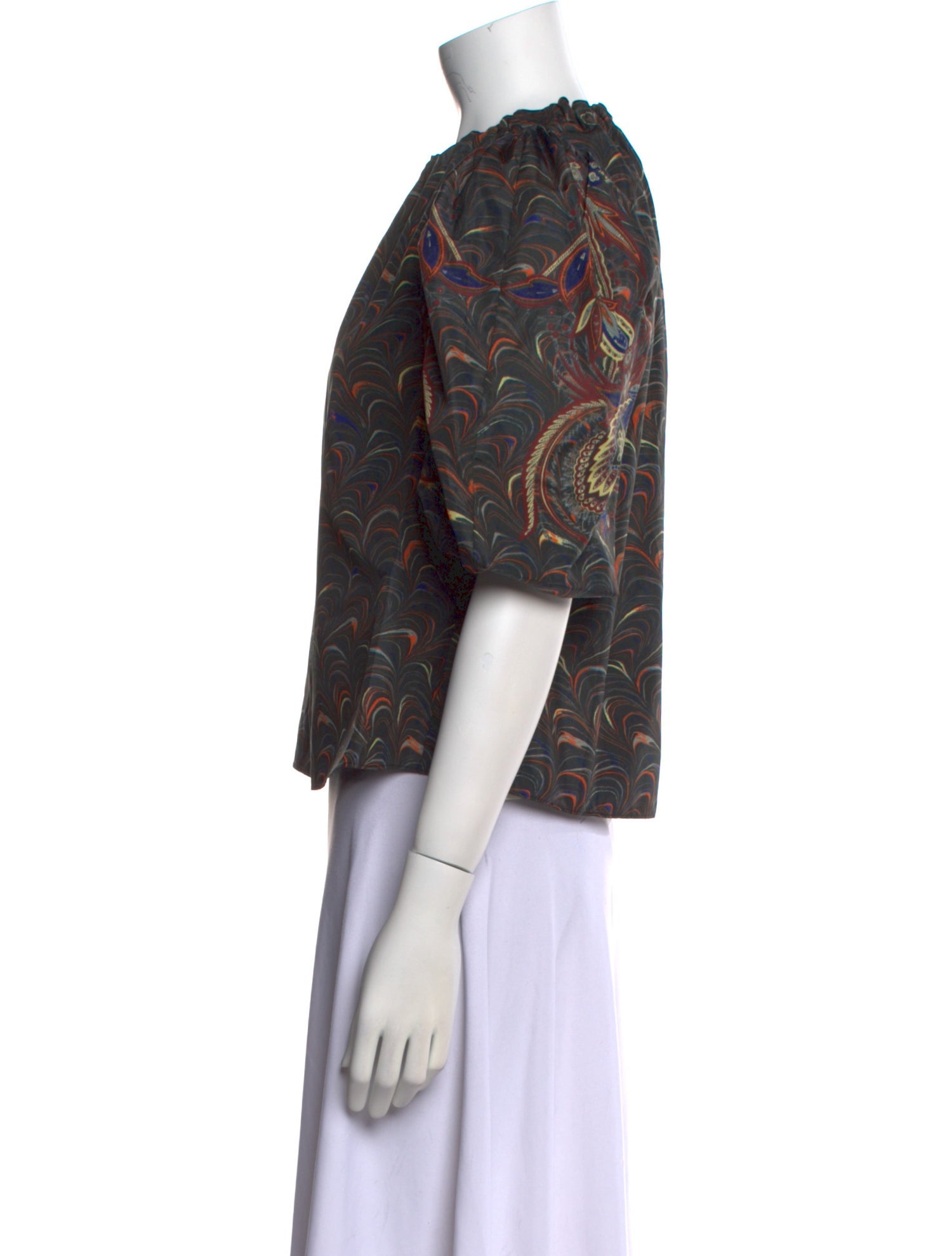 Ulla Johnson Printed Mock Neck Blouse