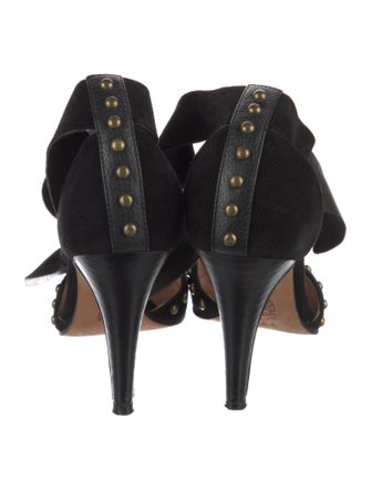 Ulla Johnson Suede Studded Accents D'Orsay Pumps