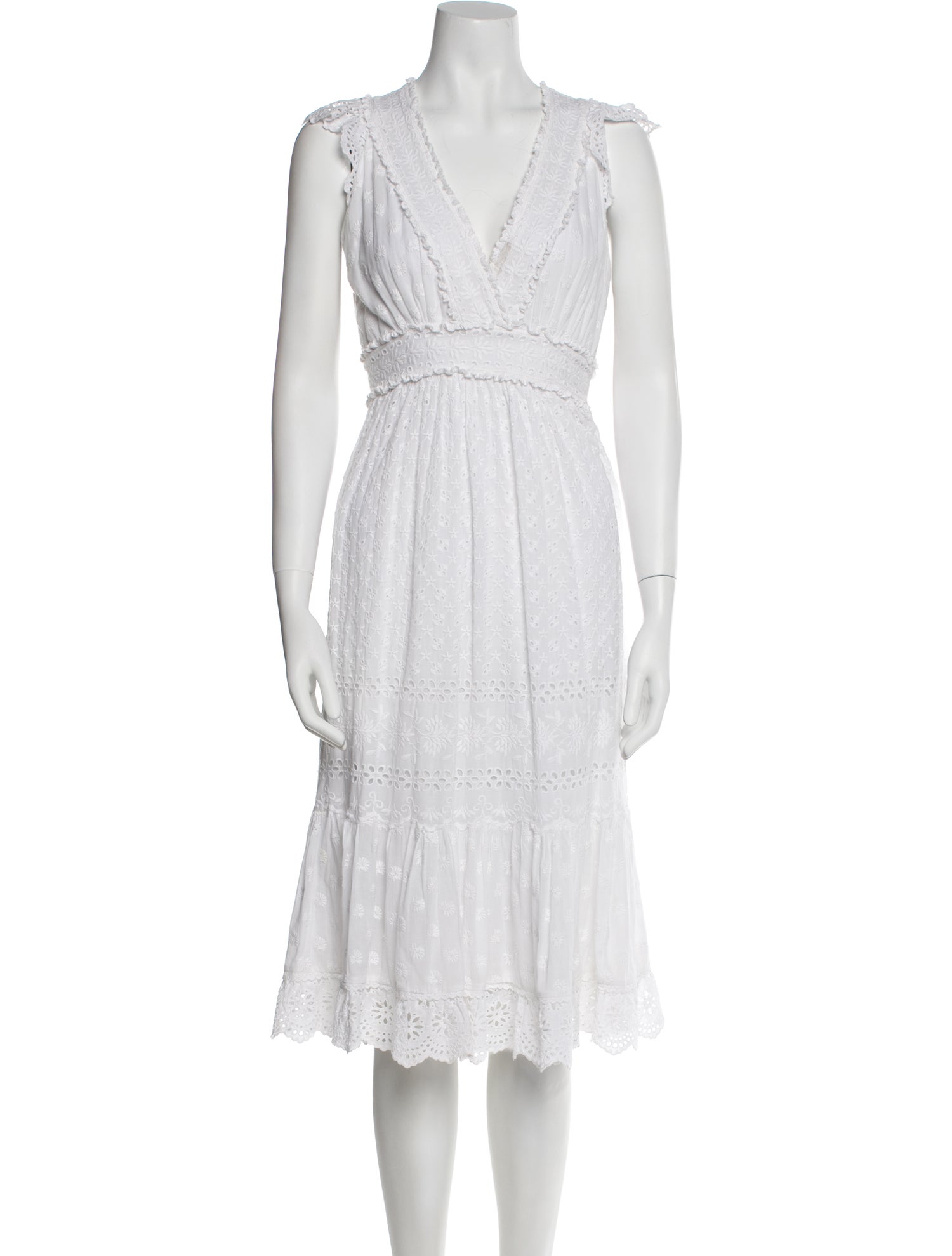 Ulla Johnson V-Neck Midi Length Dress