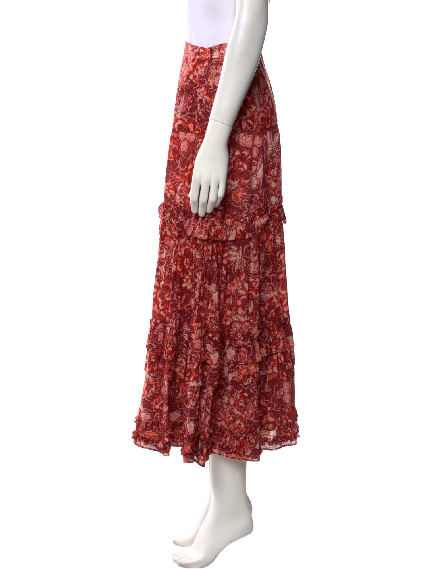 Ulla Johnson Floral Print Midi Length Skirt