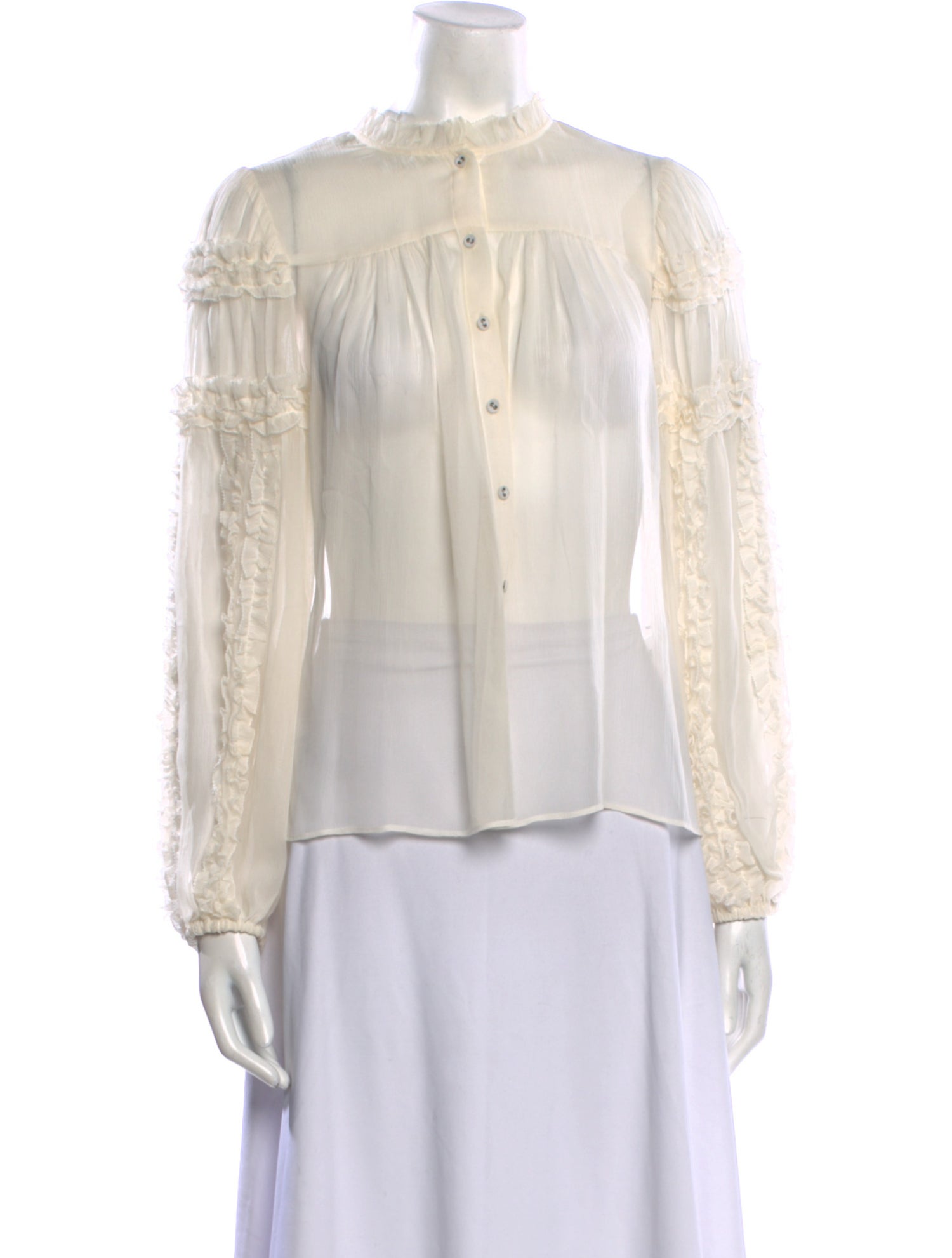 Ulla Johnson Silk Mock Neck Blouse