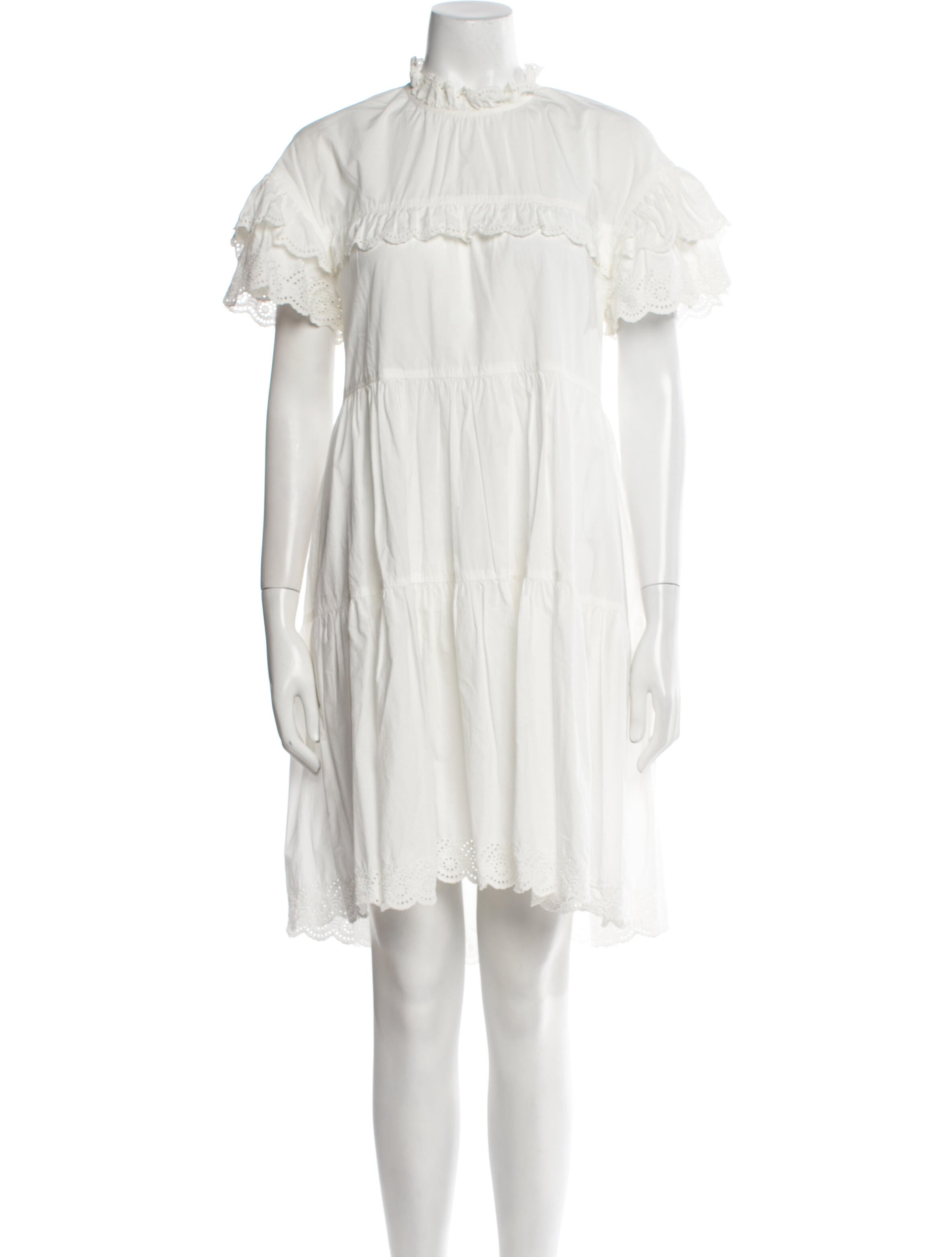 Ulla Johnson Mock Neck Knee-Length Dress