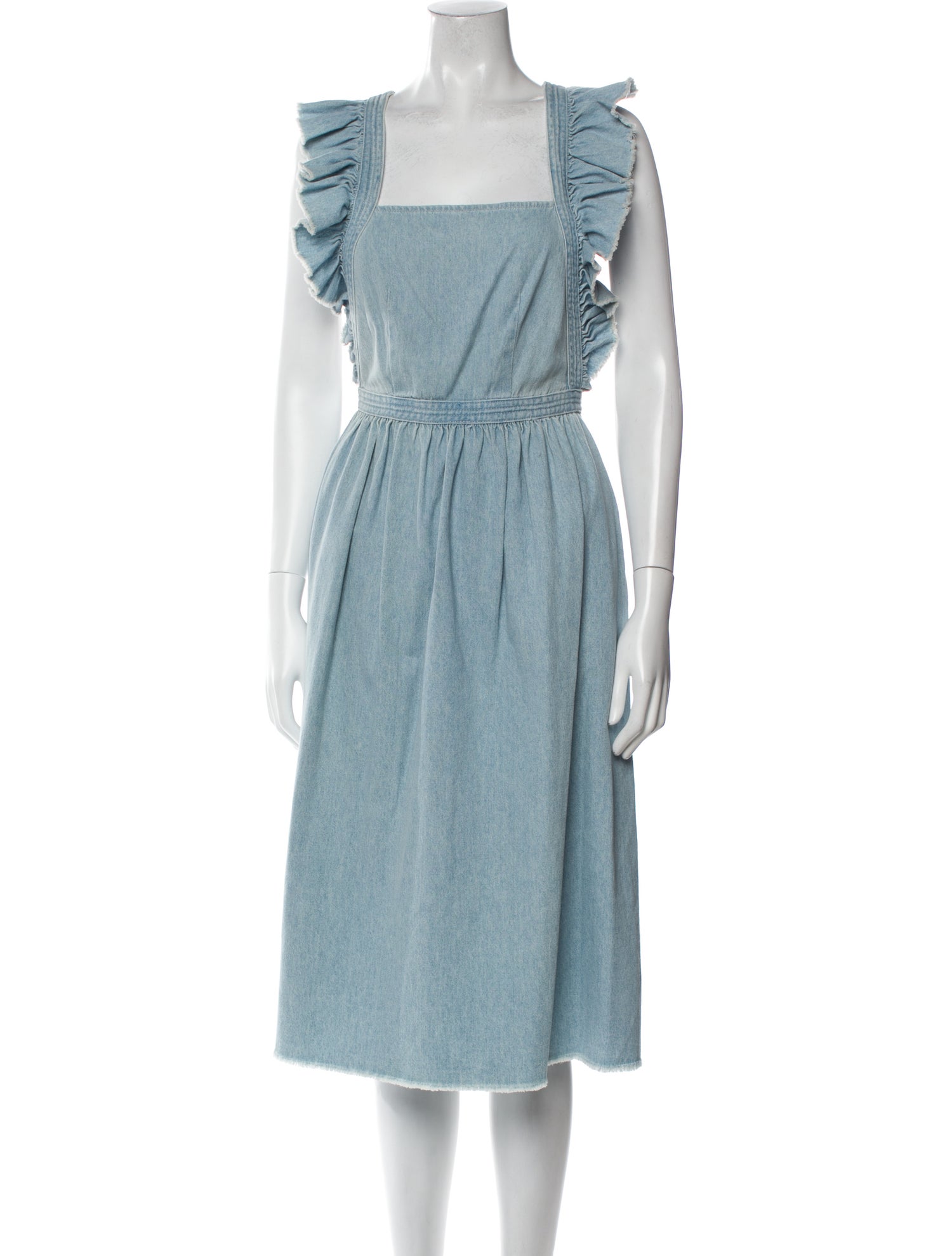 Ulla Johnson Square Neckline Midi Length Dress