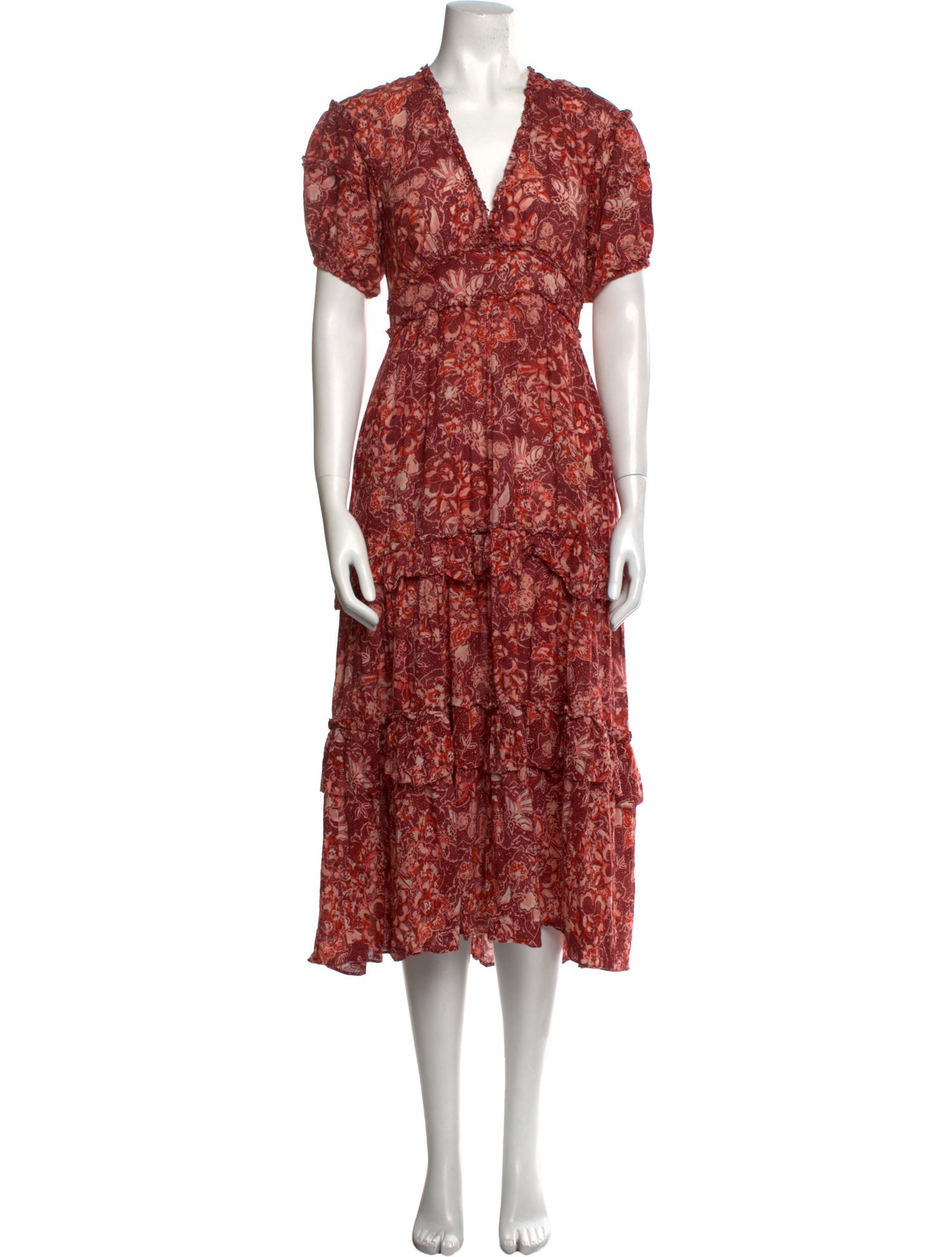 Ulla Johnson Floral Print Midi Length Dress