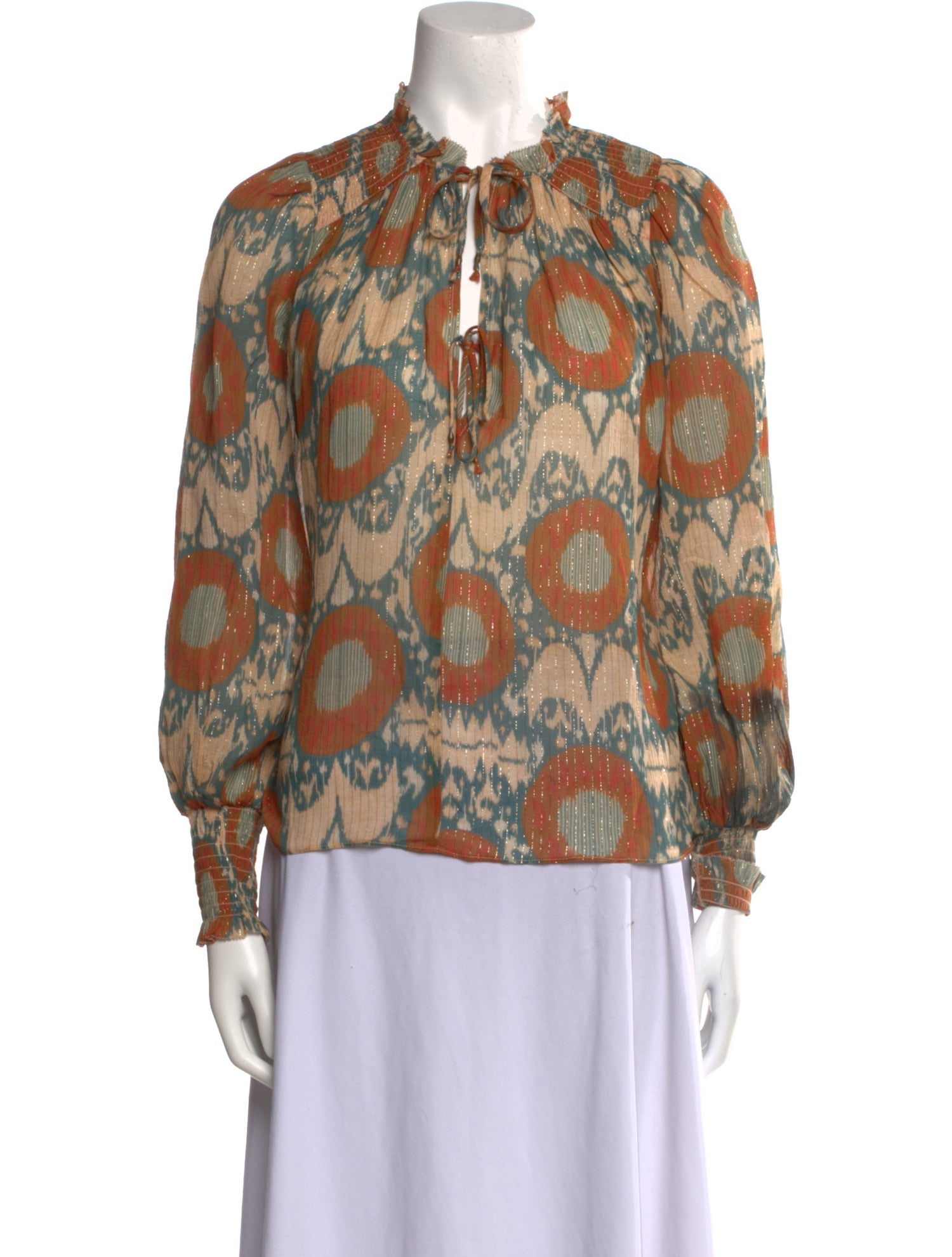 Ulla Johnson Printed Mock Neck Blouse