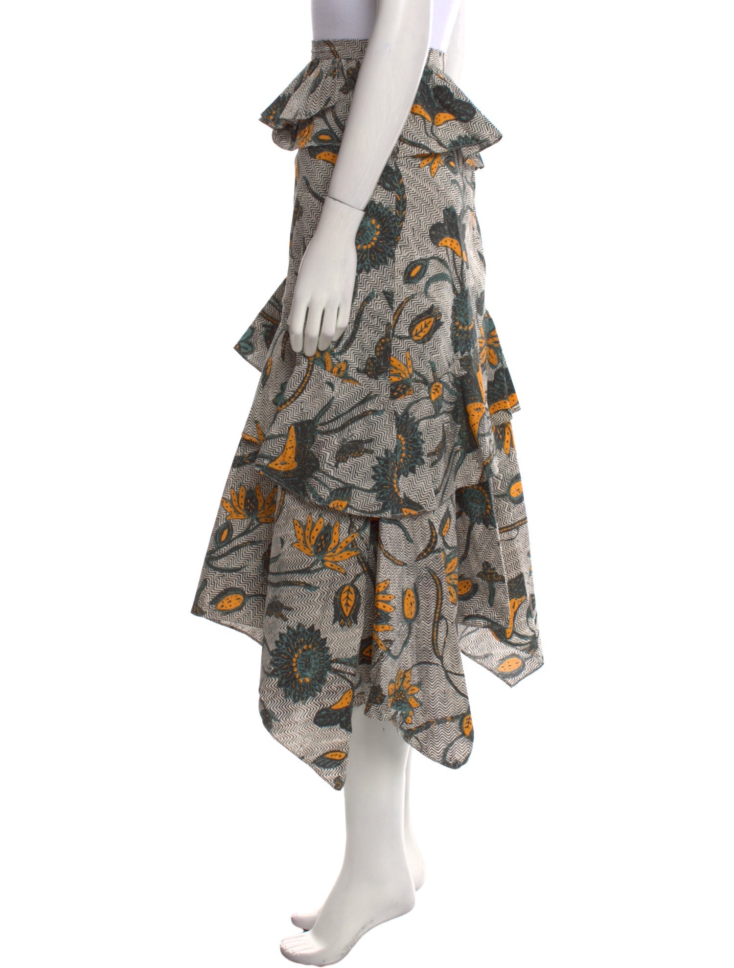 Ulla Johnson Floral Print Midi Length Skirt