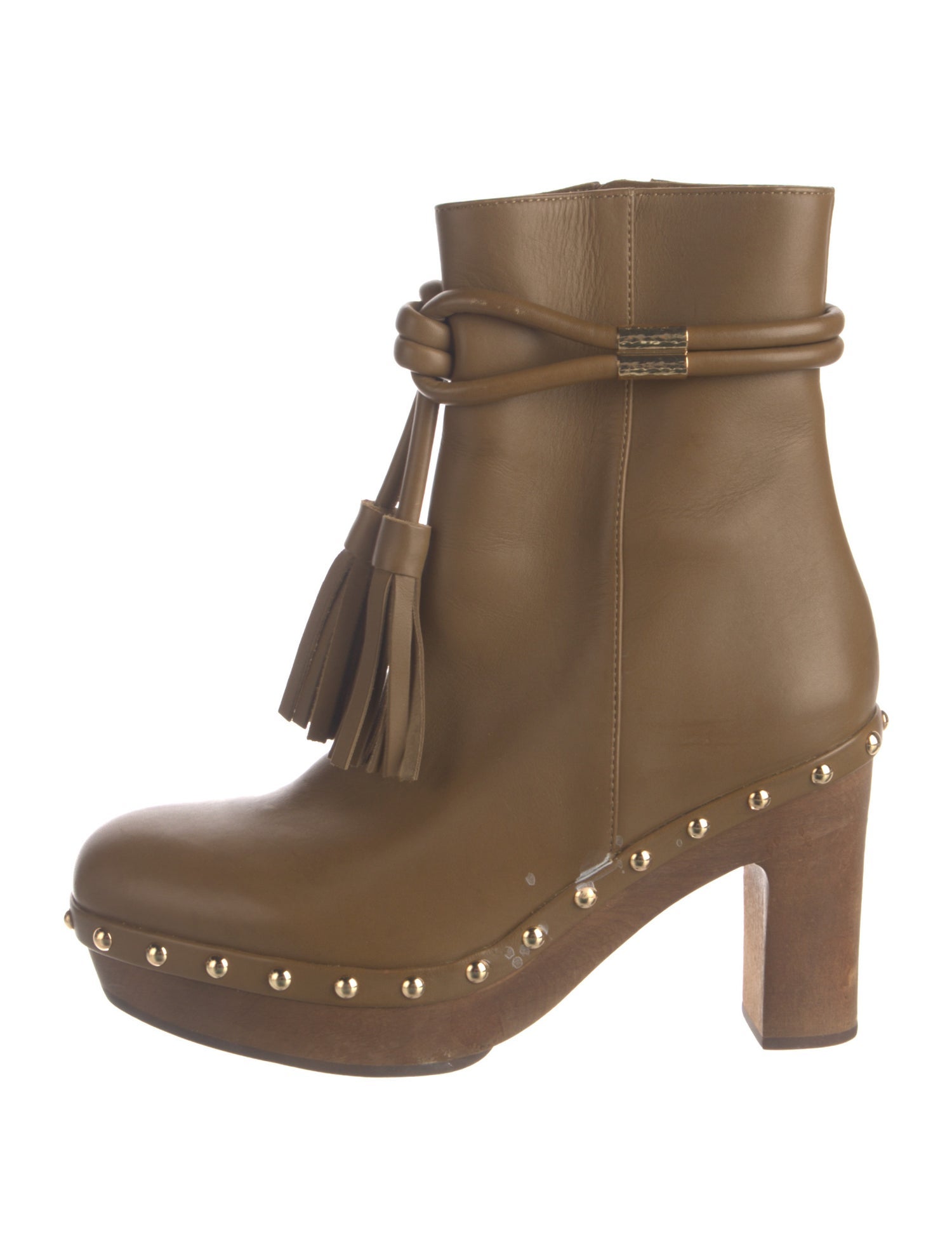 Ulla Johnson Leather Tassel Accents Lace-Up Boots
