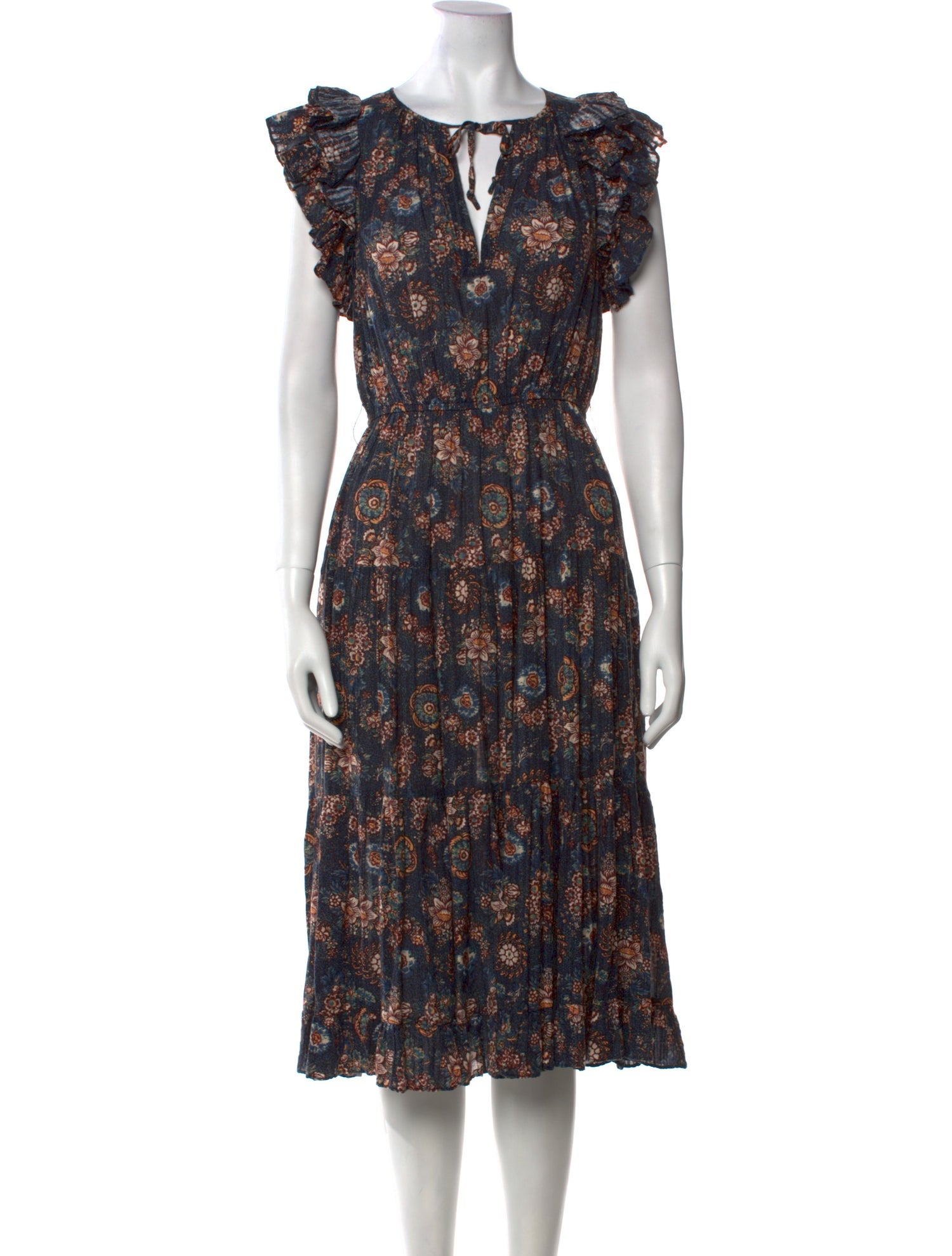 Ulla Johnson Floral Print Midi Length Dress