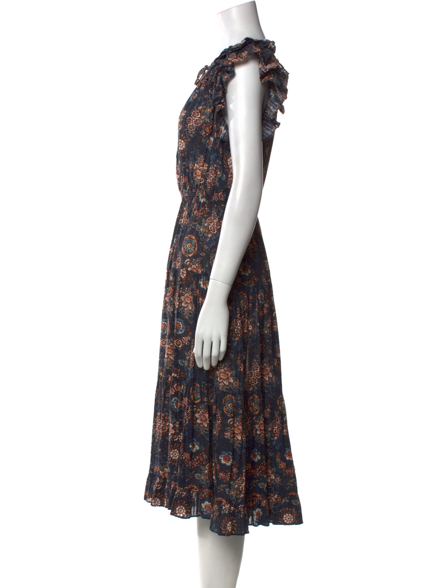 Ulla Johnson Floral Print Midi Length Dress