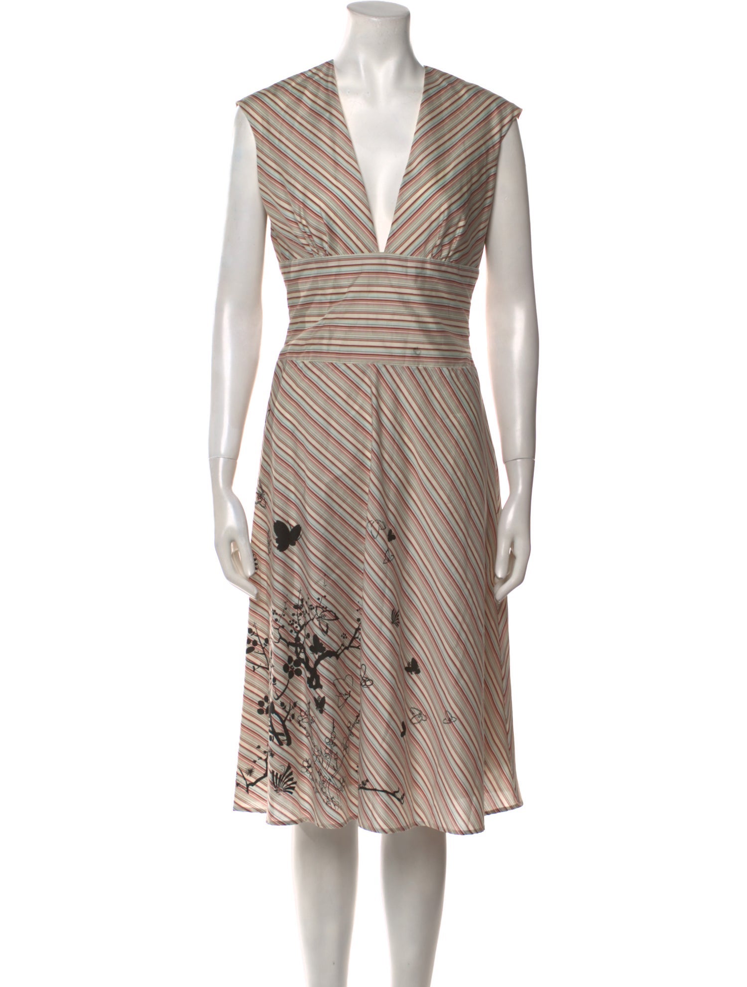 Ulla Johnson Striped Midi Length Dress