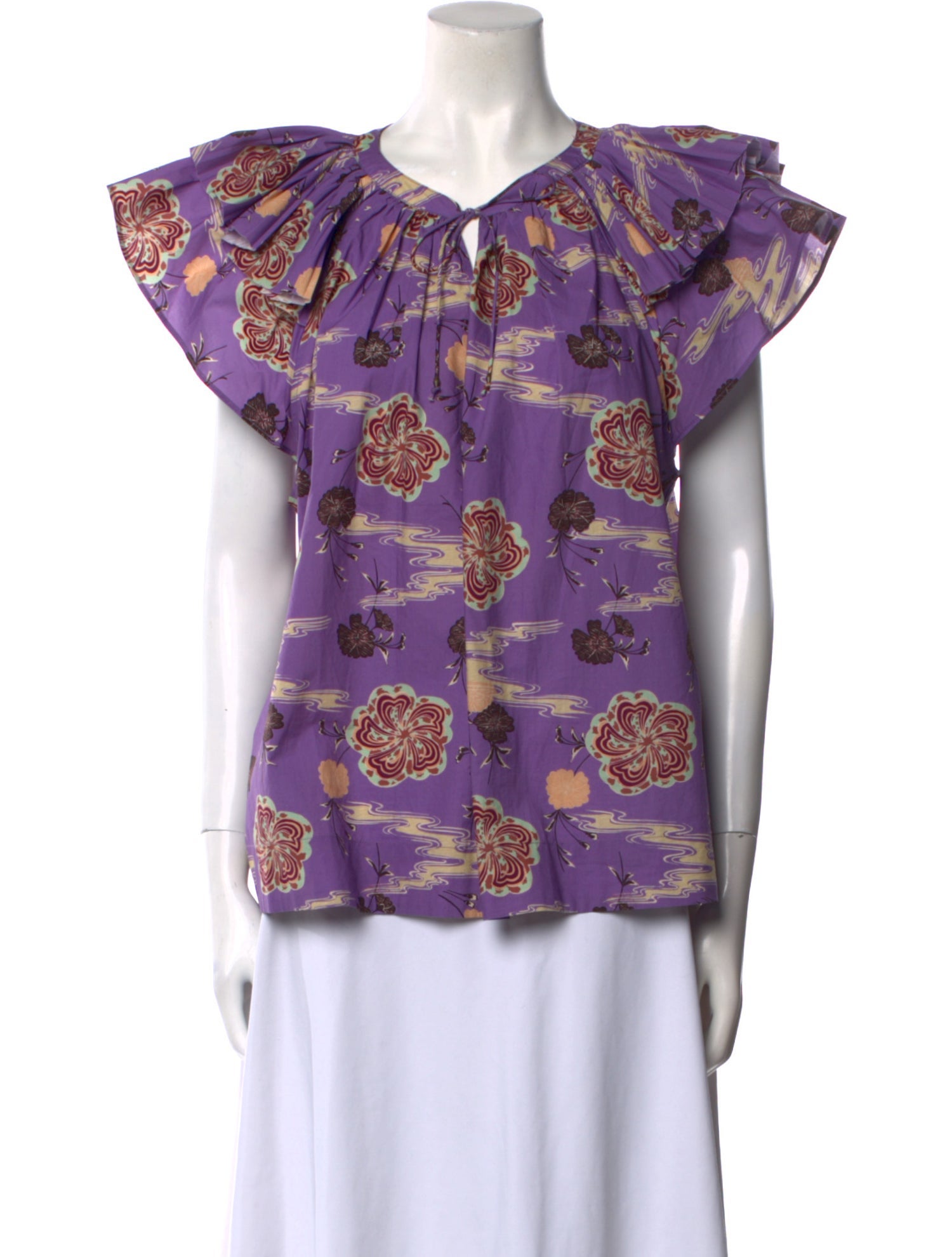 Ulla Johnson Printed V-Neck Blouse
