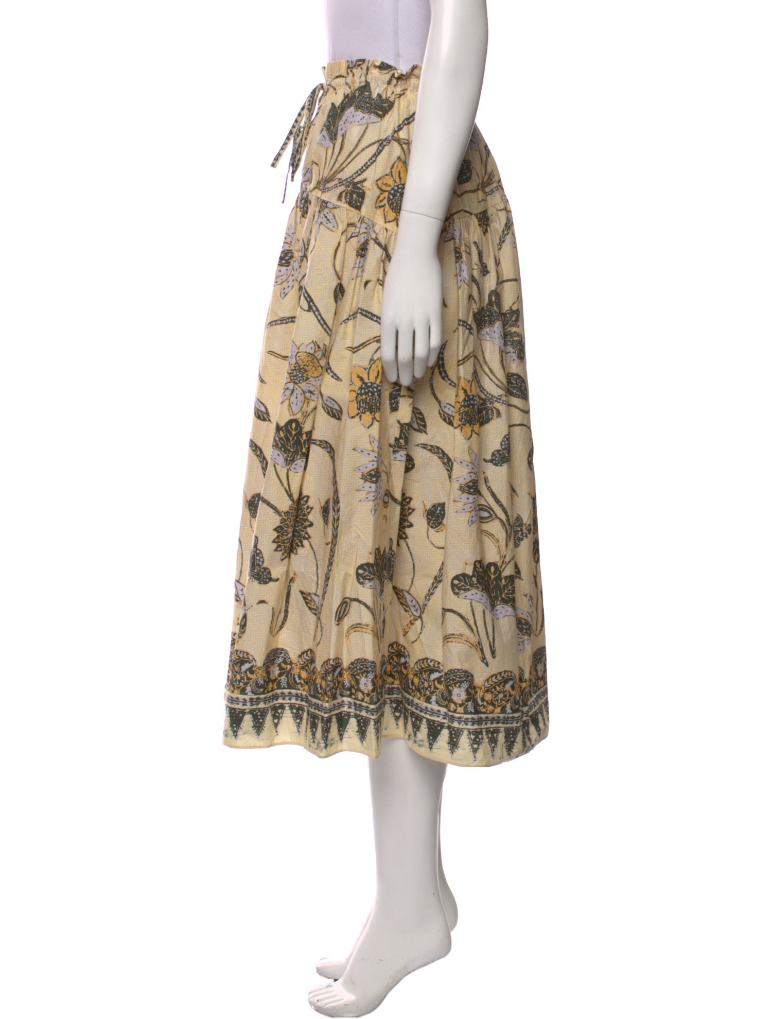 Ulla Johnson Floral Print Midi Length Skirt