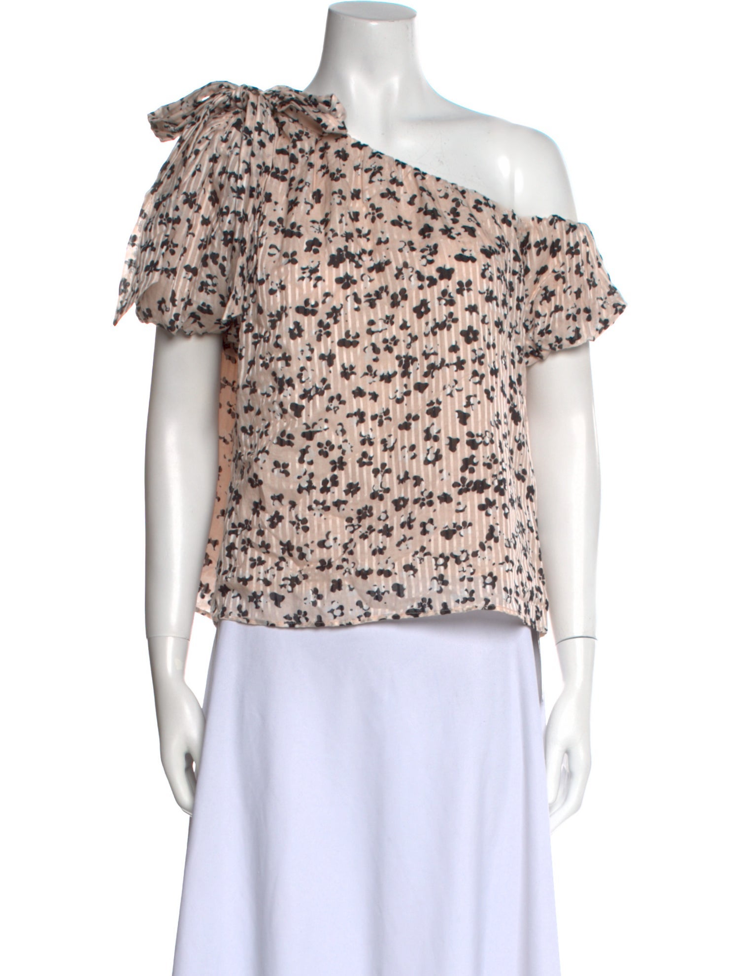 Ulla Johnson Floral Print One-Shoulder Blouse