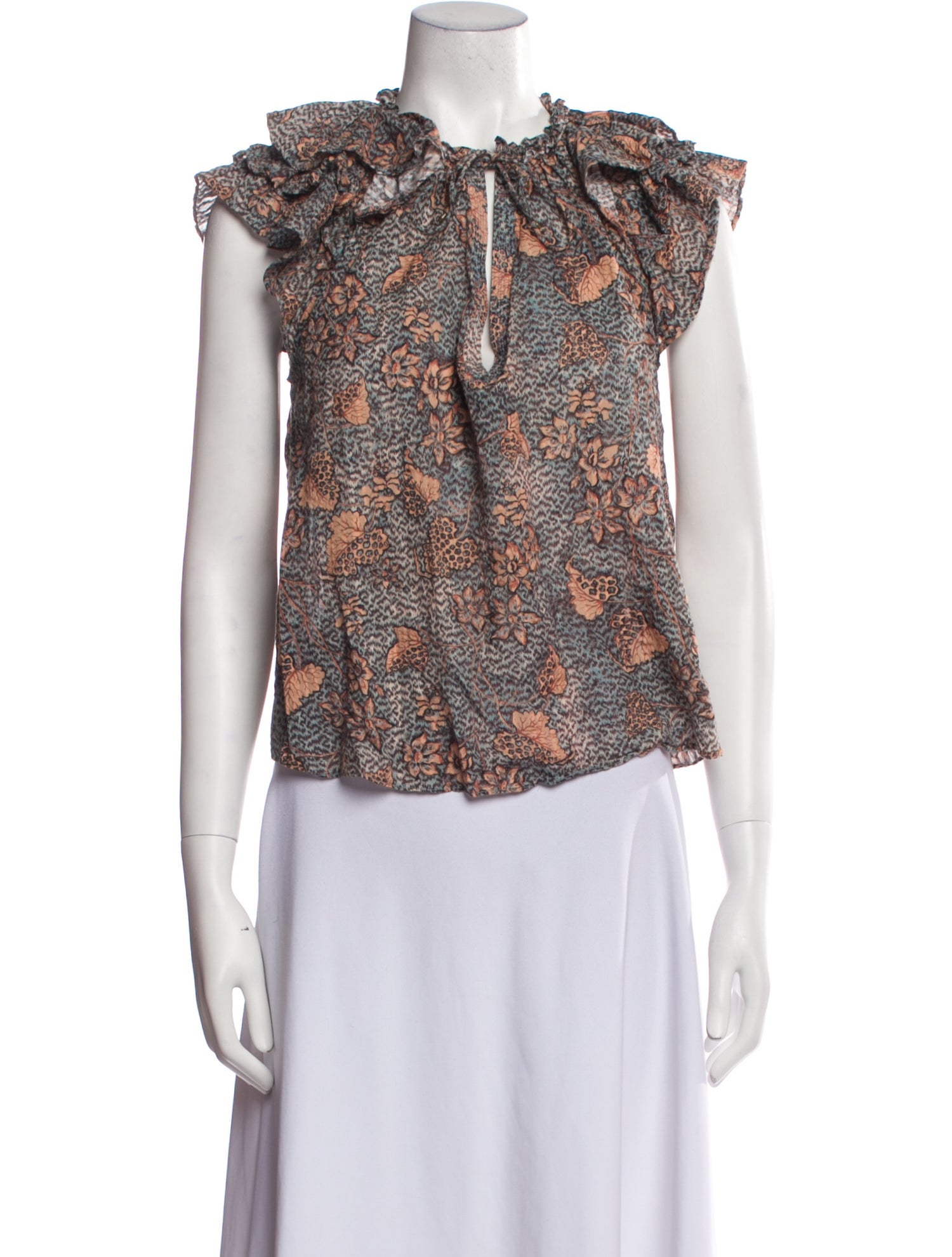 Ulla Johnson Floral Print Mock Neck Blouse